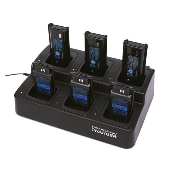 Customizable replaceable slot type 6 way multi unit intelligent charger for walkie talkie battery